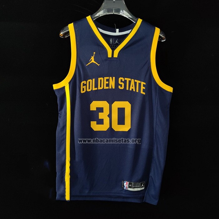 Camiseta Golden State Warriors Stephen Curry NO 30 Statement 2022-23 Azul